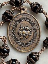 Load image into Gallery viewer, Sacred Heart Rosary: Onyx &amp; Bronze Single Decade Tenner
