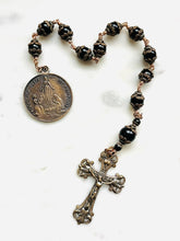 Load image into Gallery viewer, Saint Monica and Saint Augustine Rosary: Onyx &amp; Bronze Single Decade Tenner
