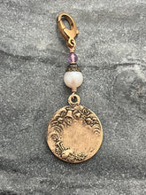 Load image into Gallery viewer, Baptism Bag Charm - Zipper Pull - Bronze and Pearl
