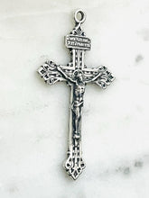 Load image into Gallery viewer, Pardon Crucifix Pendant - Sterling Silver - Antique Reproduction CeCeAgnes Rosary Parts
