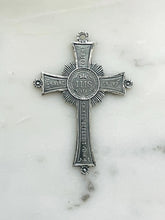 Load image into Gallery viewer, Christ the King Cross Pendant - Sterling Silver - Antique Reproduction CeCeAgnes Rosary Parts
