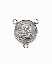 Load image into Gallery viewer, Saint Joseph Rosary Centerpiece - Sterling Silver - Antique Reproduction 1373C CeCeAgnes Rosary Parts
