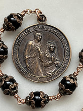Load image into Gallery viewer, Saint Monica and Saint Augustine Rosary: Onyx &amp; Bronze Single Decade Tenner
