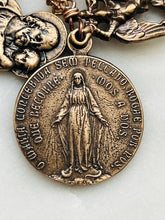 Load image into Gallery viewer, Saint Joseph, Miraculous Medal, Saint Michael Rosary: Onyx &amp; Bronze Single Decade Tenner
