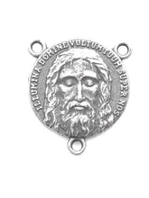 Load image into Gallery viewer, Holy Face of Jesus Rosary Center: 1426 Sterling Silver Antique Reproduction
