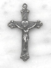Load image into Gallery viewer, Sacred Heart Crucifix Pendant - Sterling Silver - Antique Reproduction 316 CeCeAgnes Rosary Parts
