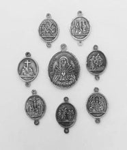 Load image into Gallery viewer, Our Lady of Sorrows Seven Sorrows Sterling Silver Medals: 1488 Antique Reproduction Rosary Links
