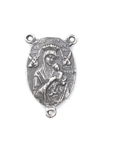 Load image into Gallery viewer, OL of Perpetual Help Rosary Center: 1152 Sterling Silver Antique Reproduction
