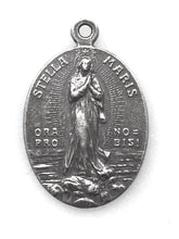 Load image into Gallery viewer, Stella Maris Medal - Antique Reproduction 790-M - Mary, Mother of God CeCeAgnes Rosary Parts
