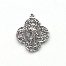 Load image into Gallery viewer, Medal - Saint Raphael - Sterling Silver - Antique Reproduction 1011 CeCeAgnes Rosary Parts
