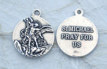 Load image into Gallery viewer, Medal - Saint Michael - Sterling Silver - Antique Reproduction 1353 CeCeAgnes Rosary Parts
