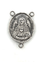 Load image into Gallery viewer, Seven Sorrows Rosary Center - Sterling Silver - Antique Reproduction 1488 CeCeAgnes Rosary Parts
