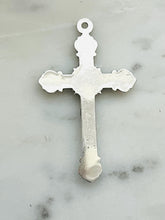 Load image into Gallery viewer, Budded Lilies Crucifix Pendant - Sterling Silver - Antique Reproduction CeCeAgnes Rosary Parts
