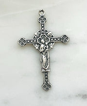 Load image into Gallery viewer, Small Renaissance Crucifix Pendant - Sterling Silver - Antique Reproduction CeCeAgnes Rosary Parts
