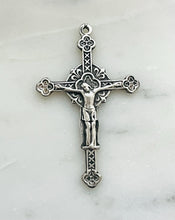 Load image into Gallery viewer, Small Renaissance Crucifix Pendant - Sterling Silver - Antique Reproduction CeCeAgnes Rosary Parts
