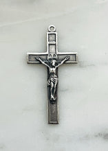 Load image into Gallery viewer, Roses Crucifix Pendant - Sterling Silver - Antique Reproduction CeCeAgnes Rosary Parts
