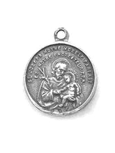 Load image into Gallery viewer, Medal - Saint Joseph - Sterling Silver - Antique Reproduction 1373 CeCeAgnes Rosary Parts
