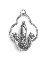 Load image into Gallery viewer, Medal - Mary with Flowers - Sterling Silver - Antique Reproduction 1060 CeCeAgnes Rosary Parts
