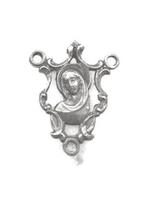 Load image into Gallery viewer, Rosary Center - Virgin Mary - Sterling Silver - Antique Reproduction 1220 CeCeAgnes Rosary Parts
