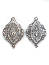 Load image into Gallery viewer, Medal - Sacred Heart - Sterling Silver - Antique Reproduction 1337 CeCeAgnes Rosary Parts
