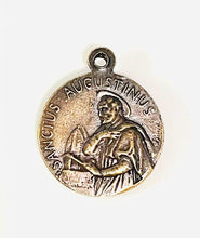 Load image into Gallery viewer, Saint Augustine Our Lady of Good Counsel Medal -  Bronze - Antique Reproduction Rosary Parts
