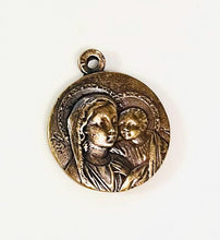 Load image into Gallery viewer, Saint Augustine Our Lady of Good Counsel Medal -  Bronze - Antique Reproduction Rosary Parts
