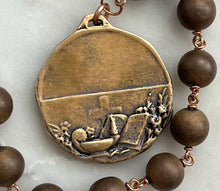 Load image into Gallery viewer, Child Jesus in the Temple Rosary: Hematite &amp; Bronze Single Decade Tenner - Sorrowful Mother
