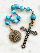 Load image into Gallery viewer, Saint Ann and Saint Joseph Rosary: Apatite &amp; Bronze Single Decade Tenner
