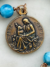 Load image into Gallery viewer, Saint Ann and Saint Joseph Rosary: Apatite &amp; Bronze Single Decade Tenner
