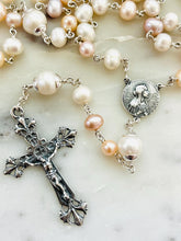 Load image into Gallery viewer, Petite Heirloom Rosary - Sterling Silver - Freshwater Pearl

