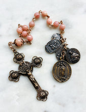 Load image into Gallery viewer, MIracle of Roses Saints - Rosary - Bronze Single Decade Tenner
