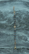 Load image into Gallery viewer, Kyanite Blessed Virgin Mary Rosary Bracelet - Solid Bronze
