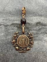 Load image into Gallery viewer, Bag Charm North American Martyrs Zipper Pull - Bronze and Garnet
