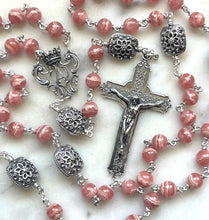 Load image into Gallery viewer, Heirloom Rosary - Sterling Silver - Rhodochrosite - Museum Quality
