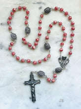 Load image into Gallery viewer, Heirloom Rosary - Sterling Silver - Rhodochrosite - Museum Quality

