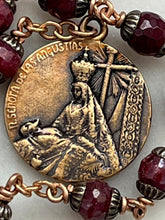 Load image into Gallery viewer, Sorrowful Mother Rosary: Ruby &amp; Bronze Single Decade Tenner
