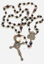 Load image into Gallery viewer, Garnet and Bronze Rosary - CeCeAgnes
