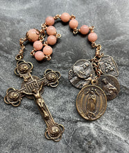Load image into Gallery viewer, MIracle of Roses Saints - Rosary - Bronze Single Decade Tenner

