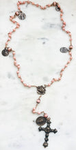 Load image into Gallery viewer, Miracle of Roses Saints - Rosary - Bronze and Pink Opal - CeCeAgnes
