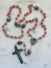 Load image into Gallery viewer, Heirloom Rosary - Sterling Silver - Rhodochrosite - Museum Quality
