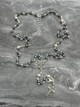 Load image into Gallery viewer, Sterling Silver Peacock Pearl Rosary Necklace Bracelet – Wire-Wrapped Functional Jewelry
