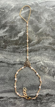 Load image into Gallery viewer, Bronze and Moonstone Rosary Hand Chain Bracelet
