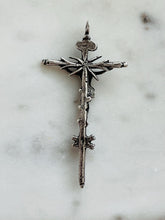 Load image into Gallery viewer, Memento Mori Crucifix Pendant - Sterling Silver - Antique Reproduction CeCeAgnes Rosary Parts
