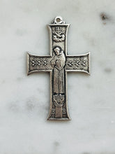 Load image into Gallery viewer, Saint Francis Cross Pendant - Sterling Silver - Antique Reproduction CeCeAgnes Rosary Parts
