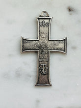 Load image into Gallery viewer, Saint Francis Cross Pendant - Sterling Silver - Antique Reproduction CeCeAgnes Rosary Parts
