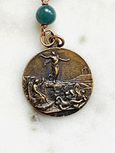 Load image into Gallery viewer, Resurrection Rosary: Guatemalan Jade, Bronze
