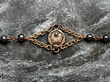 Load image into Gallery viewer, Our Lady of the Trinity Rosary Bracelet - Solid Bronze and Peacock Pearls
