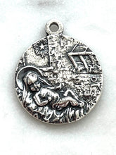 Load image into Gallery viewer, Baby Jesus Medal - Sterling Silver - Antique French Reproduction CeCeAgnes Rosary Parts
