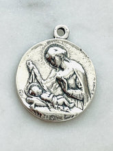 Load image into Gallery viewer, Madonna and Child - Baby Jesus Medal - Sterling Silver - Antique French Reproduction CeCeAgnes Rosary Parts
