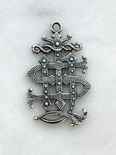 Load image into Gallery viewer, IHS Christogram Medal - Sterling Silver - Antique French Reproduction CeCeAgnes Rosary Parts
